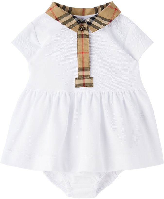 Photo: Burberry Baby White Check Trim Dress & Bloomers Set