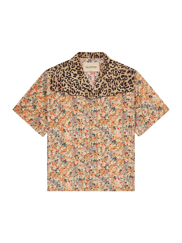 Photo: Valentino Garavani - Camp-Collar Printed Silk-Satin Shirt - Multi
