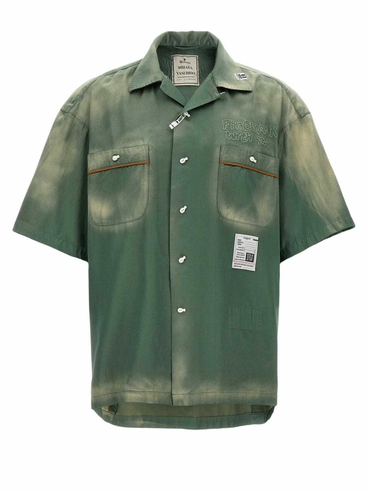 Tシャツ・カットソー MIHARAYASUHIRO SS25 'Bowling' shirt (J14SH186 KHAKI) 25SS】Maison MIHARA YASUHIRO ミハラヤスヒロ / Embriodery