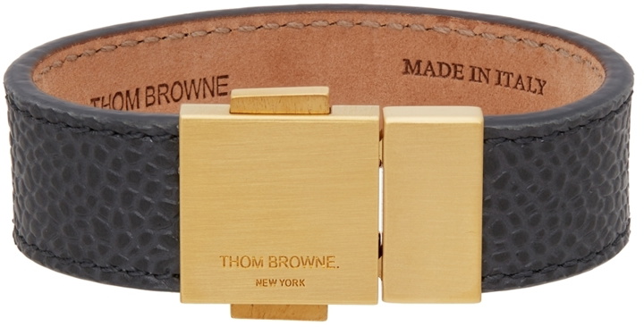 Photo: Thom Browne Grey Leather 4-Bar Bracelet