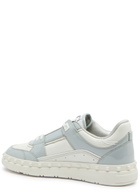 Valentino Freedots Panelled Leather Sneakers White And Grey