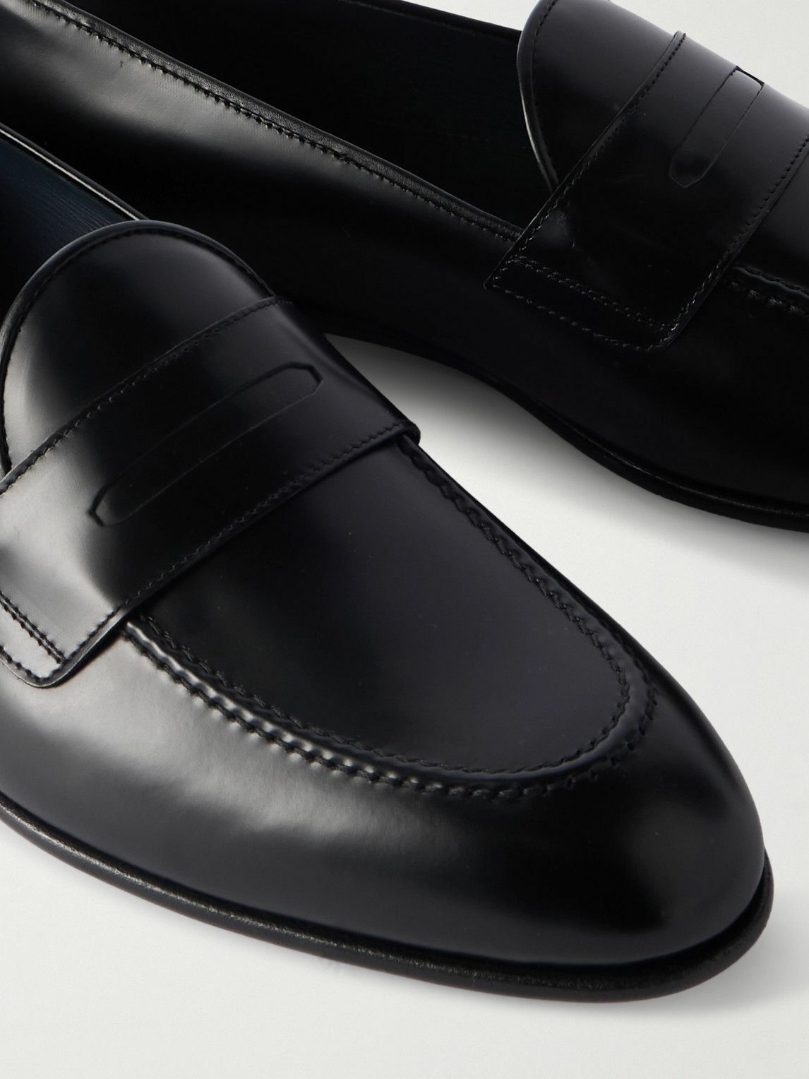 Brioni - Appia Leather Penny Loafers - Black