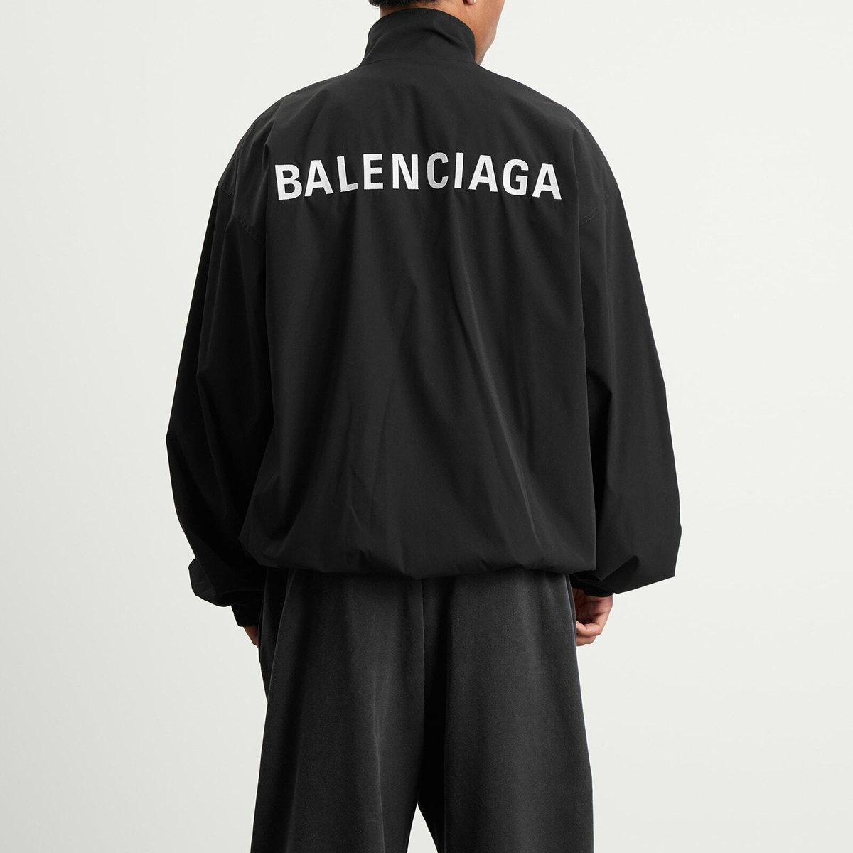 Balenciaga Men's Stretch Poly Tracksuit Jacket in Black