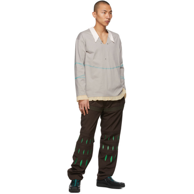 Kiko Kostadinov Brown Embroidered Arcadia Trousers Kiko Kostadinov