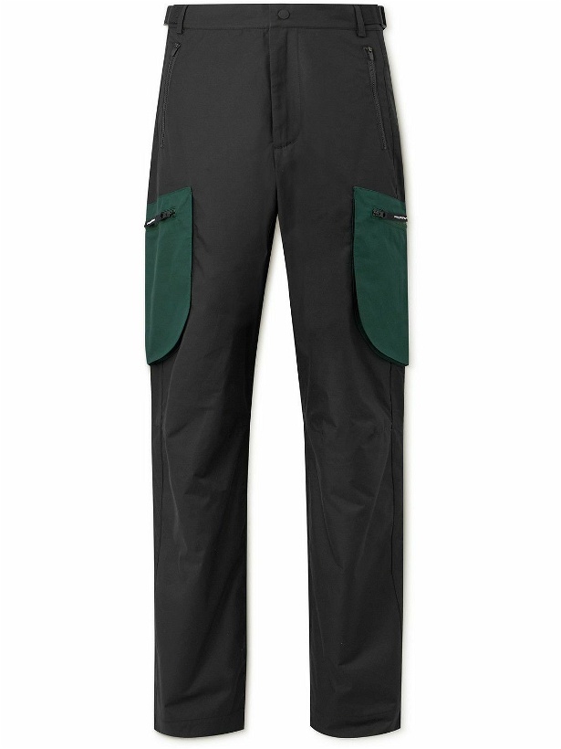 Photo: DISTRICT VISION - Straight-Leg Belted Organic Cotton-Blend Cargo Trousers - Black