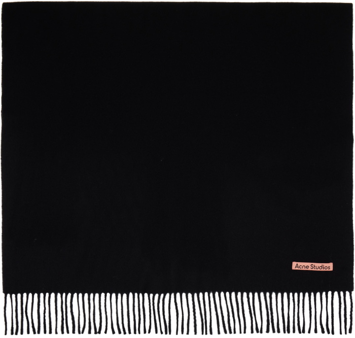 Photo: Acne Studios Black Fringe Wool Oversized Scarf