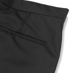 Brunello Cucinelli - Cotton and Satin-Trimmed Wool and Silk-Blend Tuxedo Trousers - Men - Black