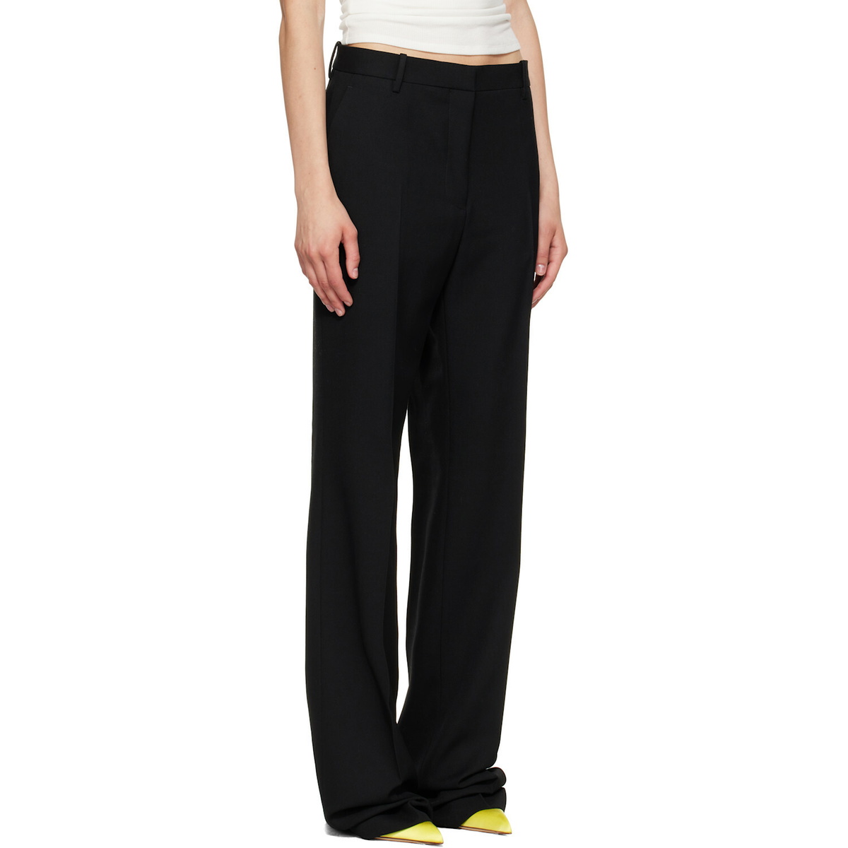 TOM FORD Black Sharp Tailored Straight Boyfriend Trousers