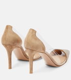 Gianvito Rossi - Plexi 85 suede and PVC pumps