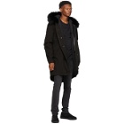 Mr and Mrs Italy Black Fur Long Quilt Parka