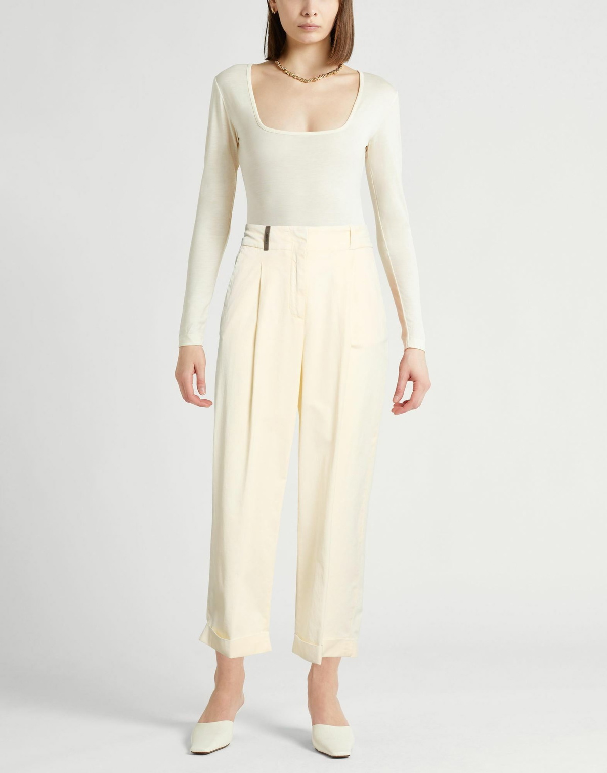 Peserico Womens Pants Pastel in Yellow