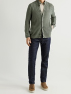 Incotex - Slim-Fit Ribbed Linen and Cotton-Blend Cardigan - Green