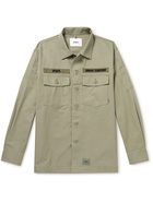 WTAPS - Buds Logo-Appliquéd Cotton-Twill Overshirt - Green