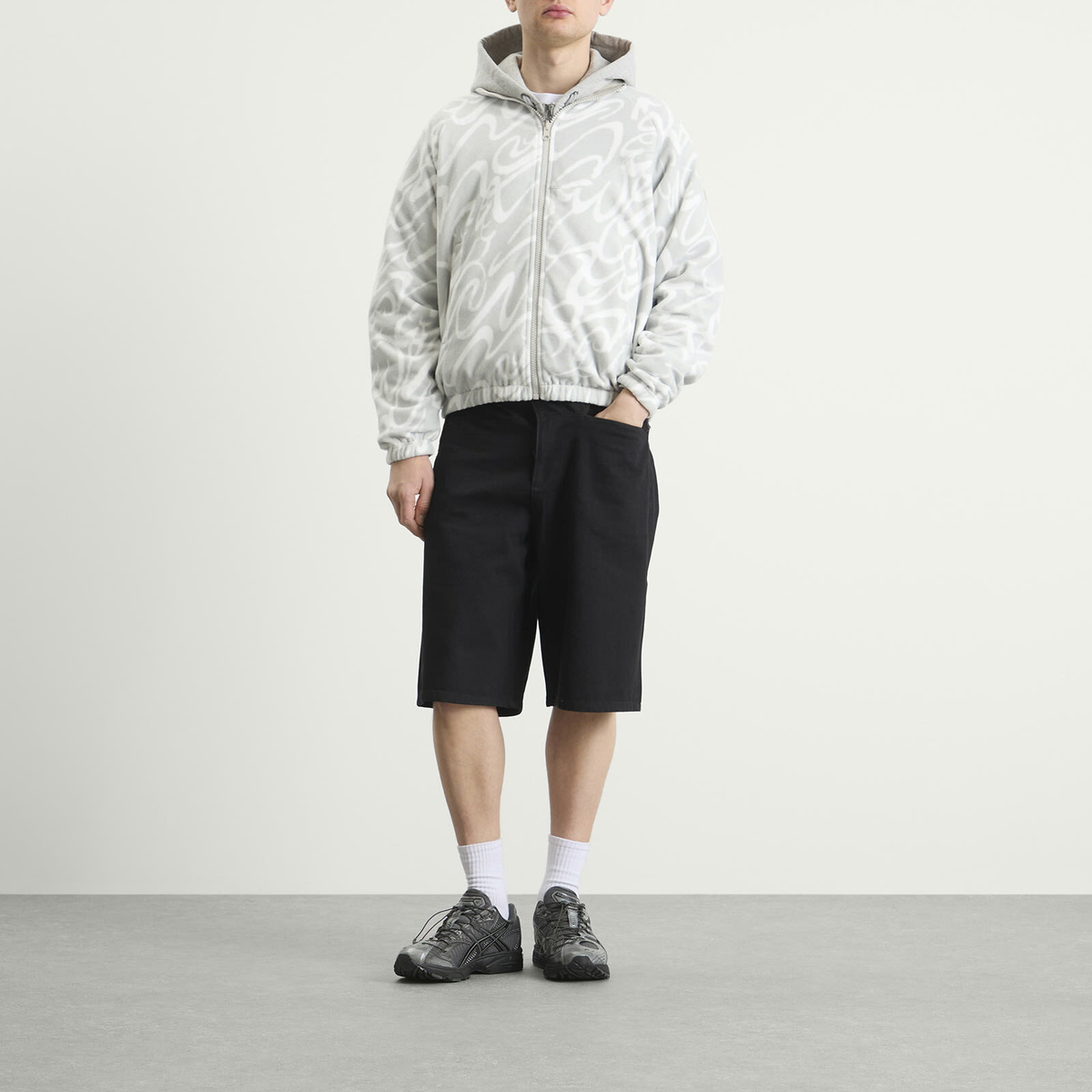 Dime Men's Reversible Chilling Fleece Jacket in Granite/Bone