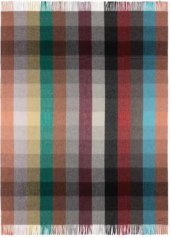 Photo: Paul Smith Multicolor Grid Cashmere-Blend Blanket