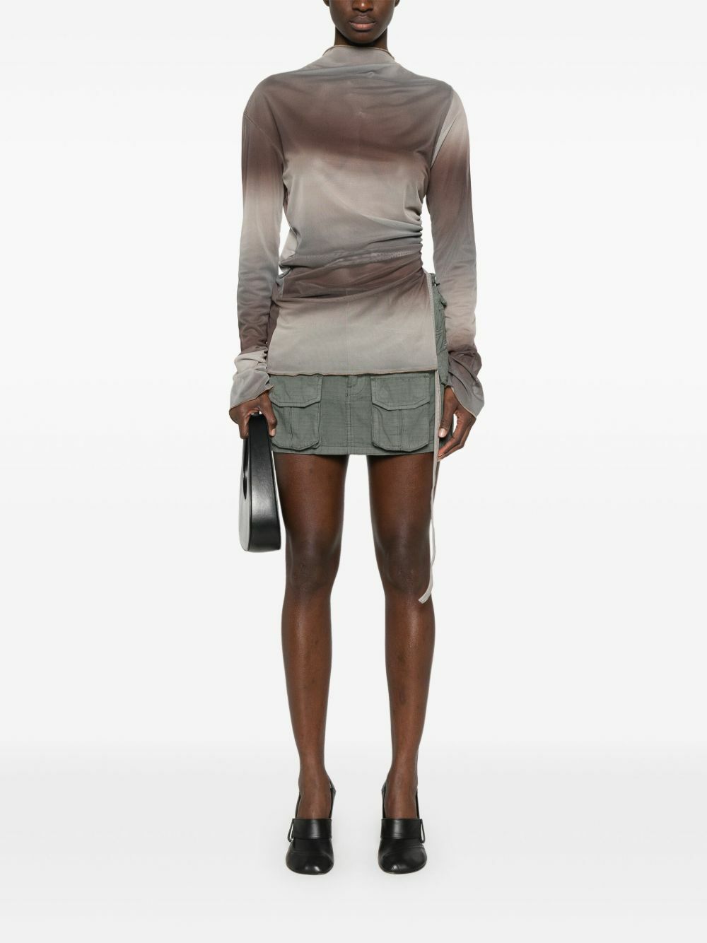 Jade Cropper Draped Long-Sleeve Top