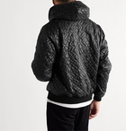 Monitaly - Quilted Ripstop Hoodie - Black