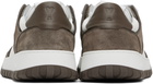 AMI Paris White & Taupe Leather Low Top Walk Sneakers