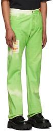 Heron Preston Green Tie-Dye Hammer Trousers