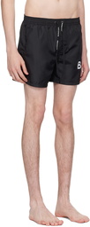 Balmain Black Printed Swim Shorts