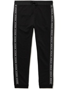 Moncler - Slim-Fit Tapered Logo-Appliquéd Cotton-Jersey Sweatpants - Black