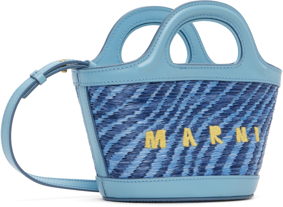 Marni Blue Wavy Tropicalia Micro Tote