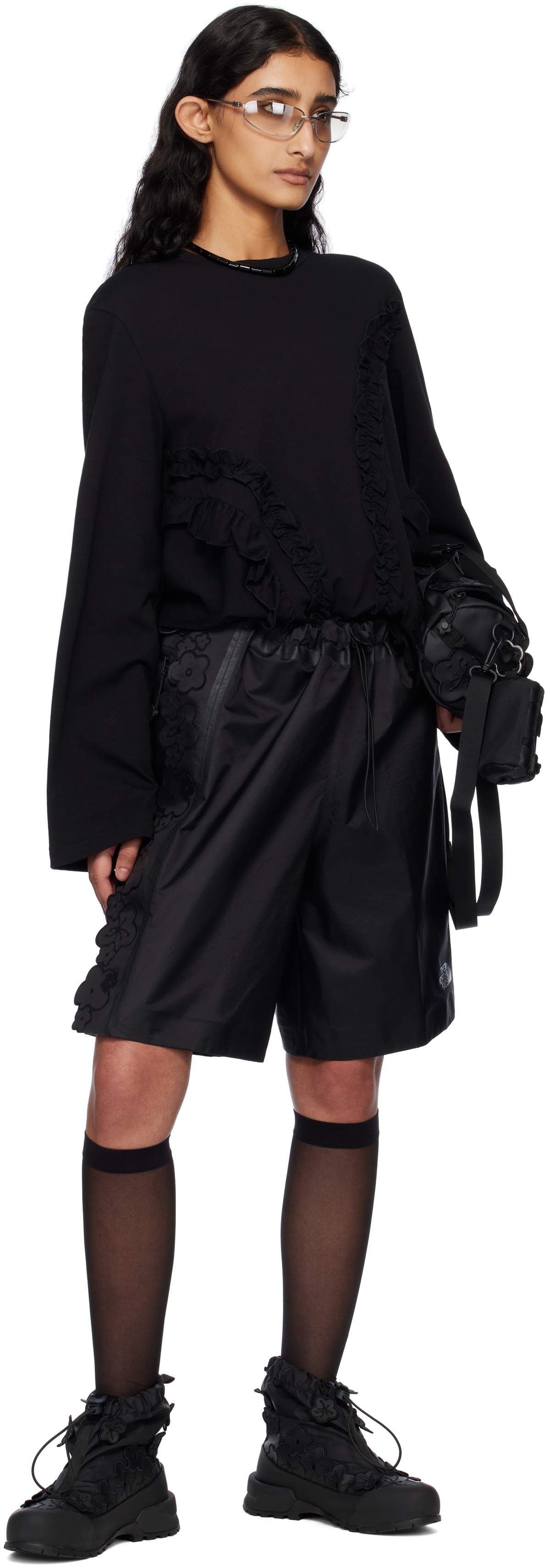 Cecilie Bahnsen The North Face x Cecilie Bahnsen Black Nylon Shorts