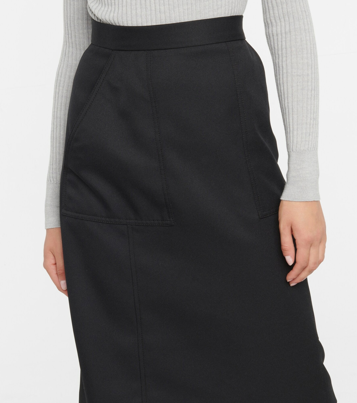 Moncler - High-rise A-line midi skirt