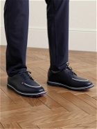 G/FORE - Gallivanter Apron-Toe Pebble-Grain Leather Golf Shoes - Blue