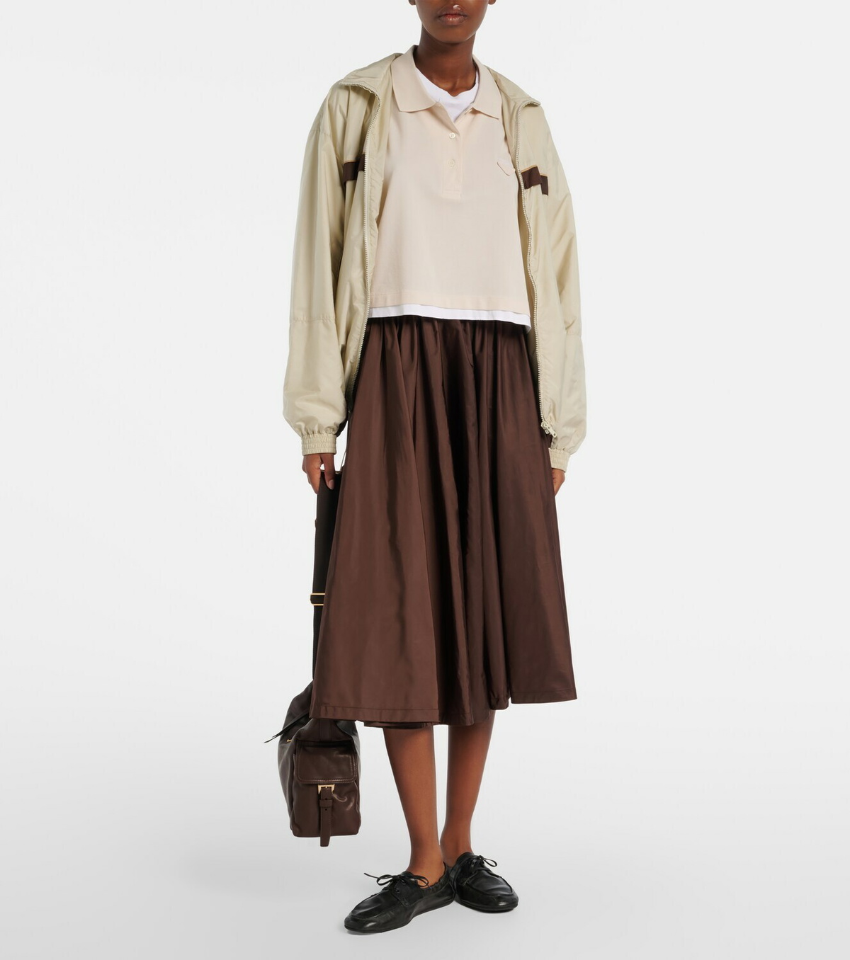 Prada Re-Nylon pleated midi skirt