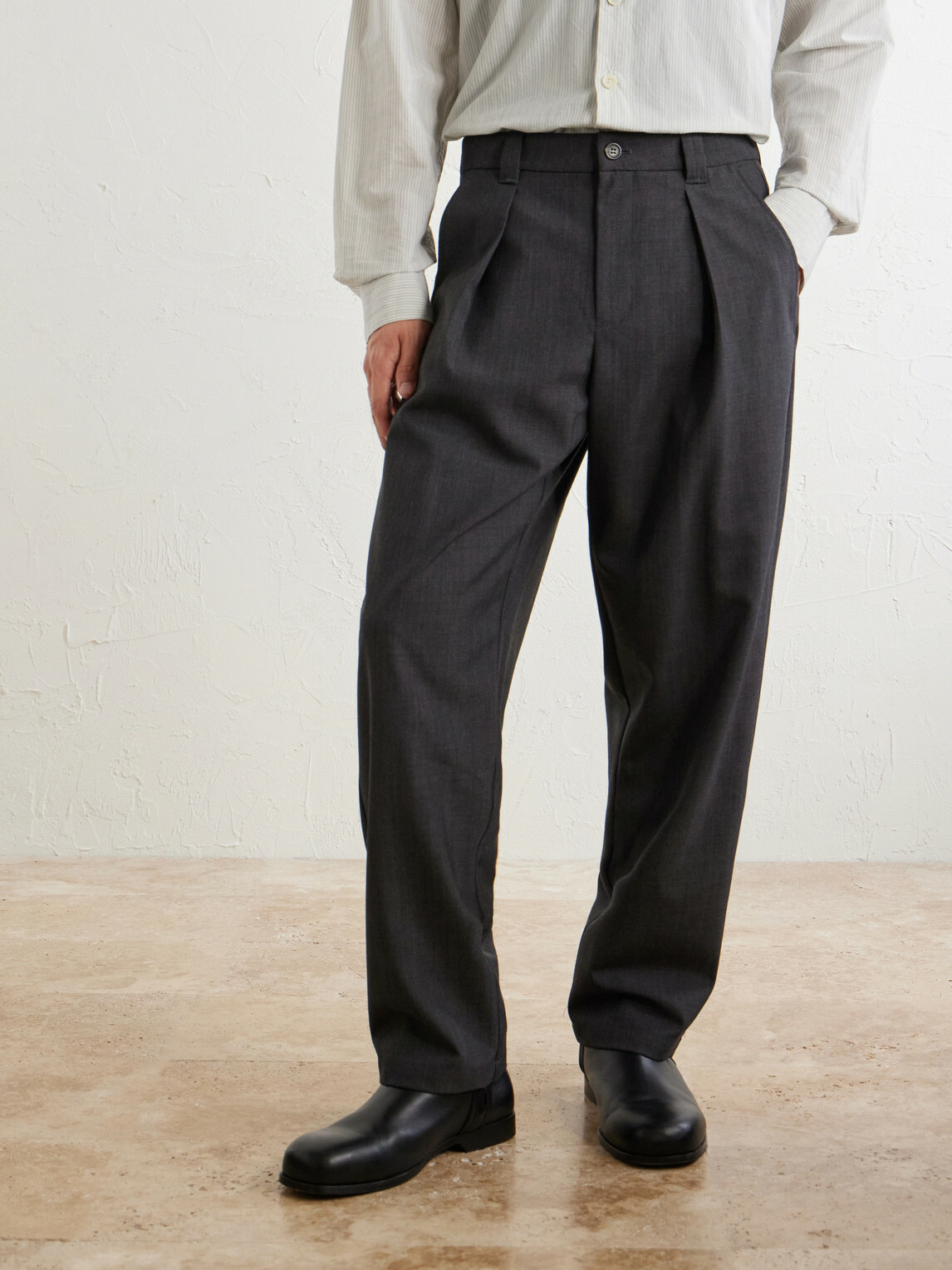 A.P.C. - Renato Wide-Leg Pleated Twill Trousers - Gray