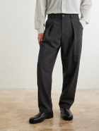 A.P.C. - Renato Wide-Leg Pleated Twill Trousers - Gray