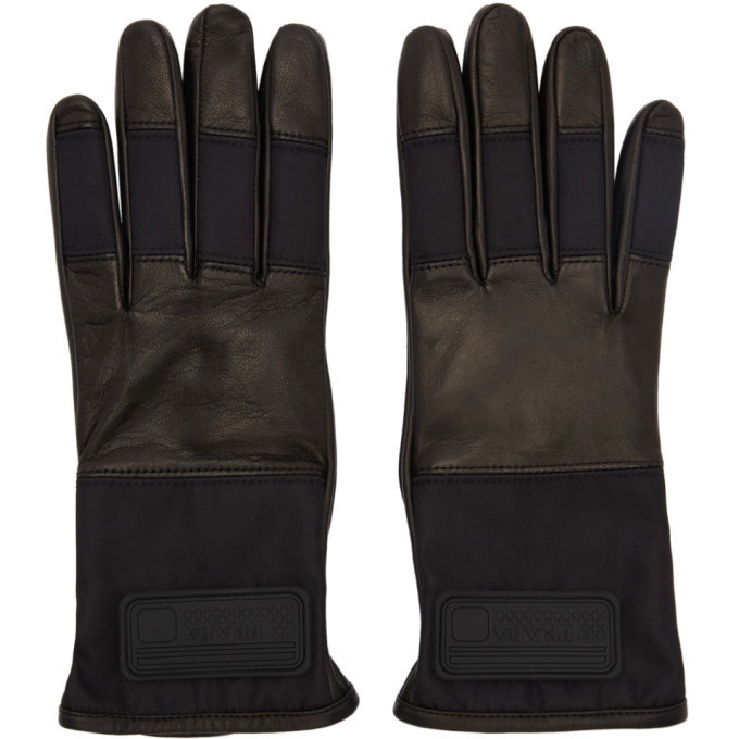 Photo: Prada Black Lambskin Logo Gloves