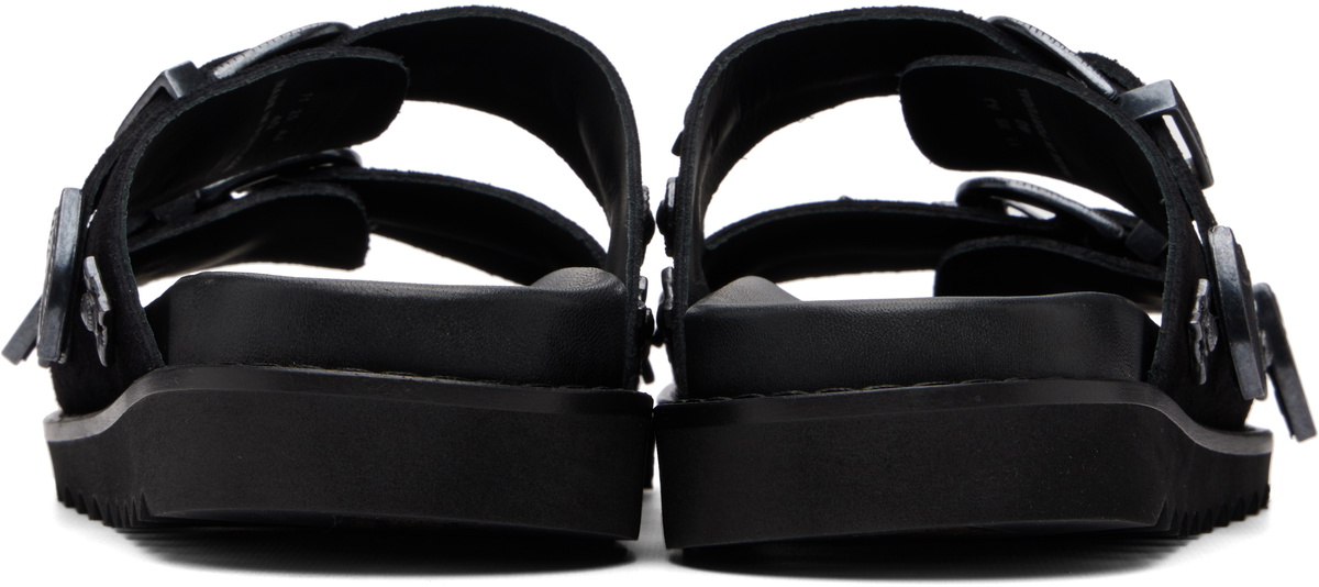 Toga Virilis Black Buckle Suede Sandals