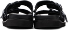Toga Virilis Black Buckle Suede Sandals