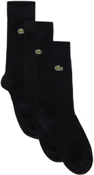 Lacoste Three-Pack Black Socks