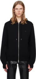 Courrèges Black Zipped Wool Hoodie