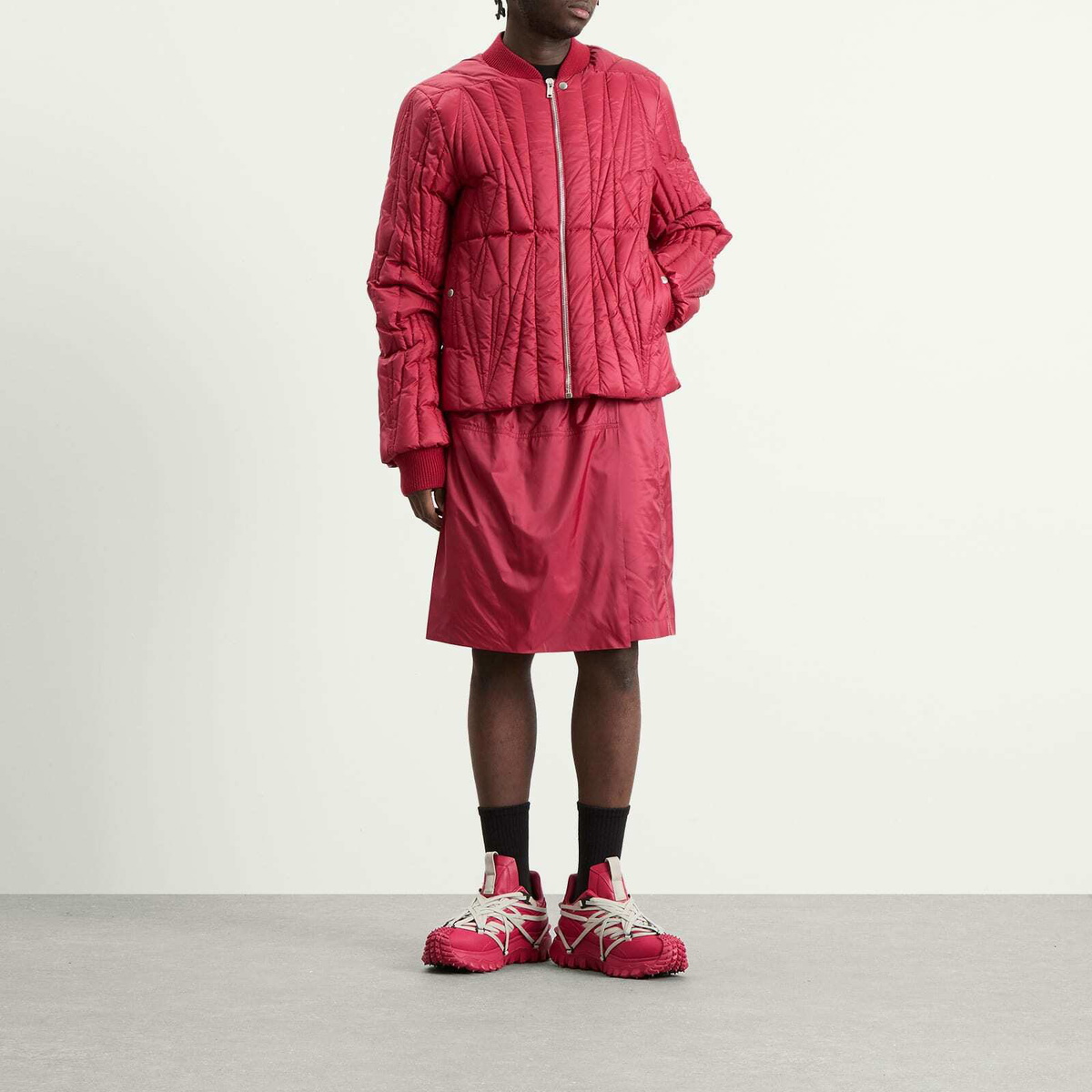 Rick Owens x Moncler Kiltshorts Drawstring Shorts in Carnelian