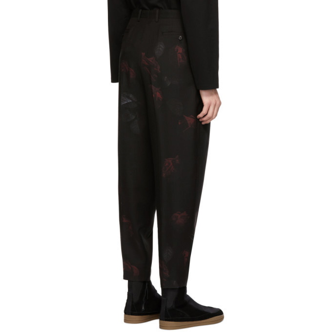 Lad Musician Black Rose 2-Tuck Tapered Wide Trousers Lad Musician