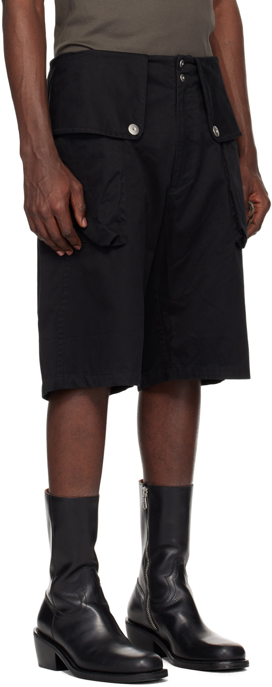 【海外輸入】 Omar Afridi Black Flap Shorts Omar Afridi パンツ