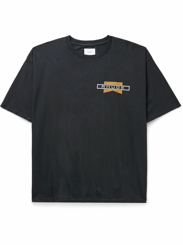 Photo: Rhude - Hard to Be Humble Logo-Print Cotton-Jersey T-Shirt - Black