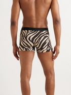 TOM FORD - Zebra-Print Stretch-Cotton Boxer Briefs - Black