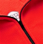 Balenciaga - Oversized Logo-Embroidered Fleece Zip-Up Sweater - Red