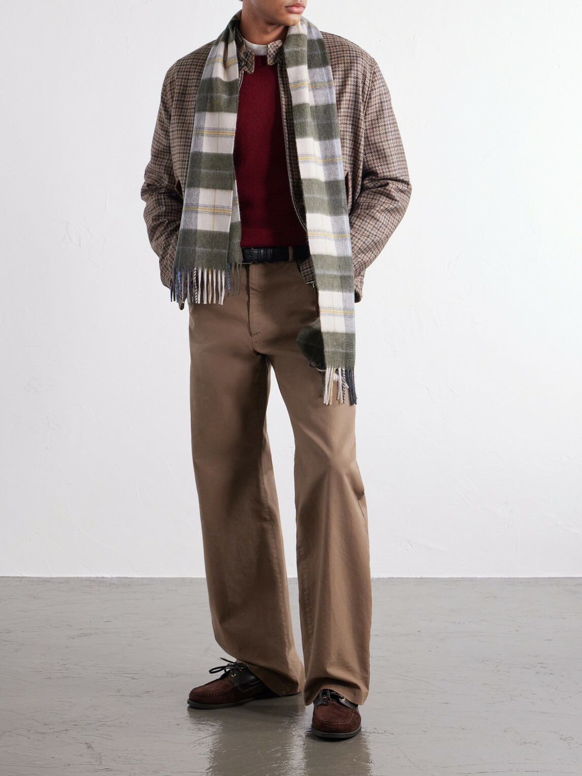 Begg & Co - Arran Bennet Fringed Checked Cashmere Scarf - Neutrals