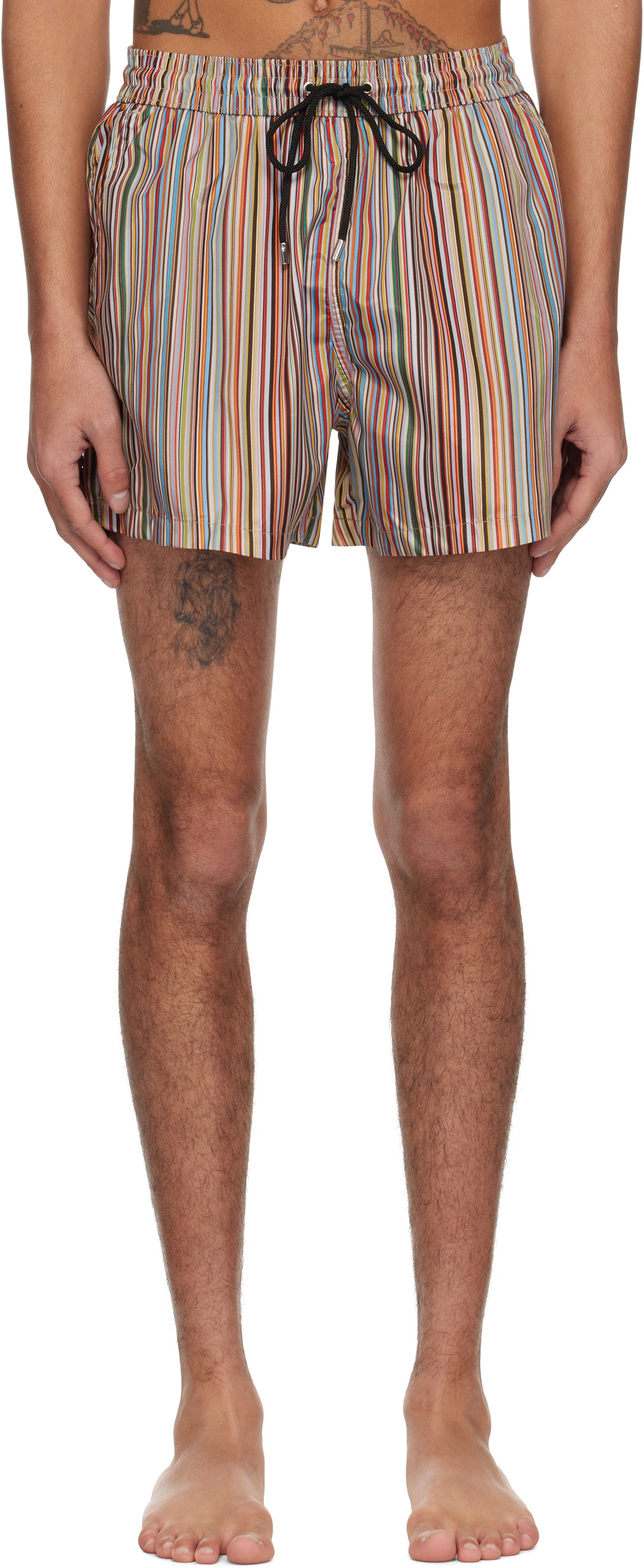 Multicolor Signature Stripe Swim Shorts by Paul Smith on Sale