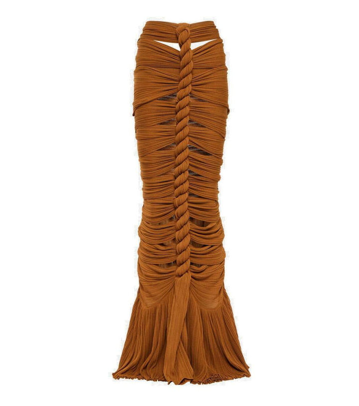 Photo: Balmain Twisted cutout maxi skirt