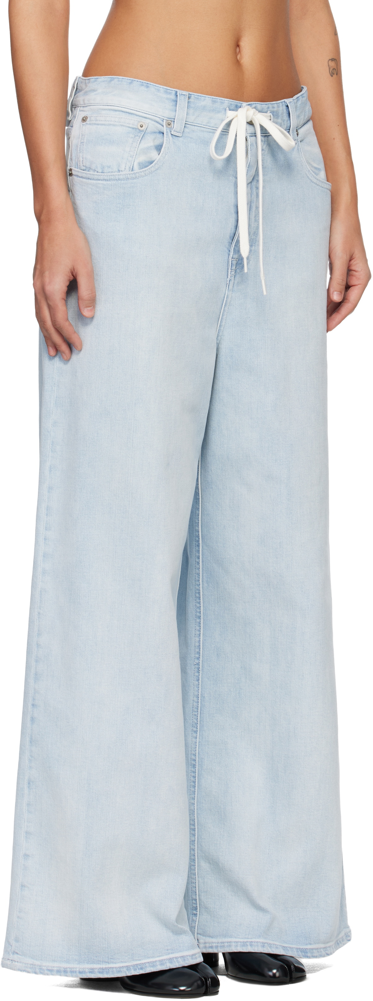 MM6 Maison Margiela Blue Wide-Leg Jeans
