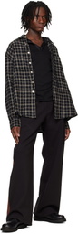 System Black Piping Detail Track Pants
