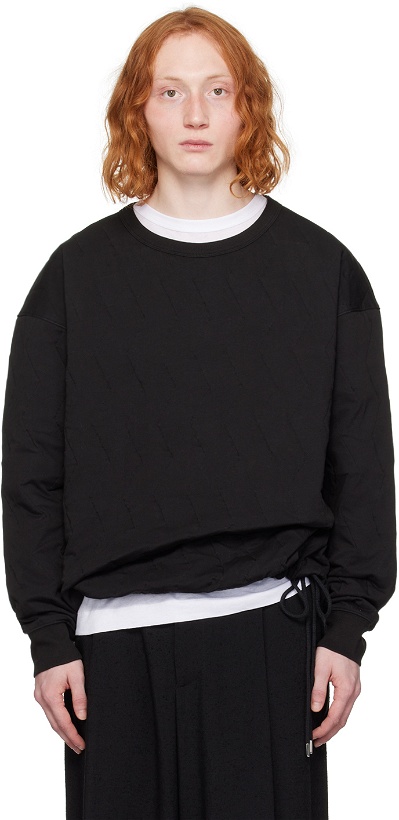 Photo: Dries Van Noten Black Quilted Sweatshirt