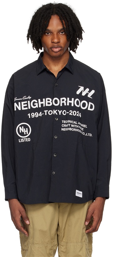 Photo: Neighborhood Black Printed Shirt